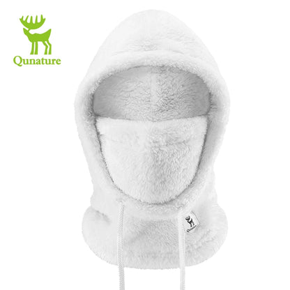 Qunature Thermal Fleece Ski Balaclava Face Protecting Cycling Mask Windproof Neck Gaiter for Men Women Suitable Autumn/Winter