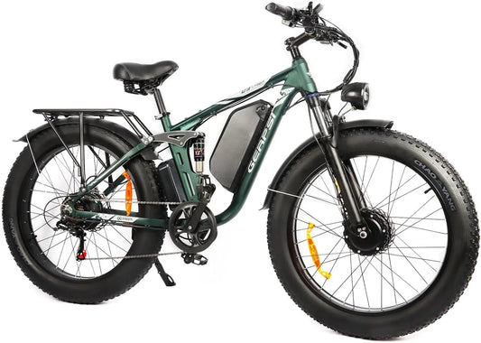 1500W Ebike Mountain E-bike 26 Inch Fat Tire 52V23AH Battery Electric Bicycle Max Speed 55KM/H Electric Bike for Adults Off-road