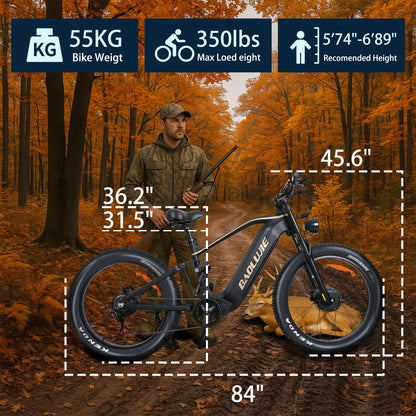 1500W Ebike Mountain E-bike 26 Inch Fat Tire 52V23AH Battery Electric Bicycle Max Speed 55KM/H Electric Bike for Adults Off-road