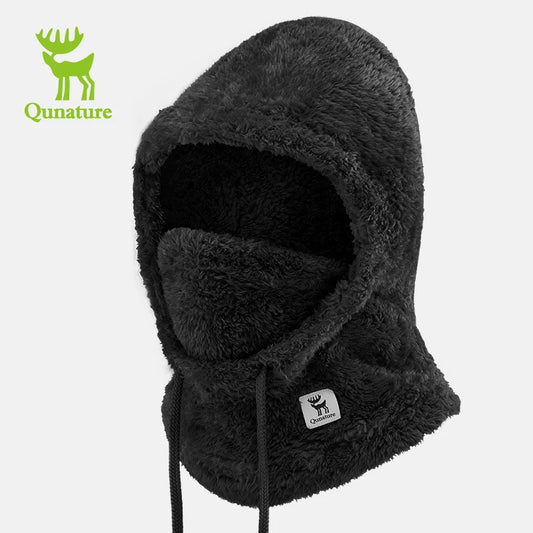 Qunature Thermal Fleece Ski Balaclava Face Protecting Cycling Mask Windproof Neck Gaiter for Men Women Suitable Autumn/Winter