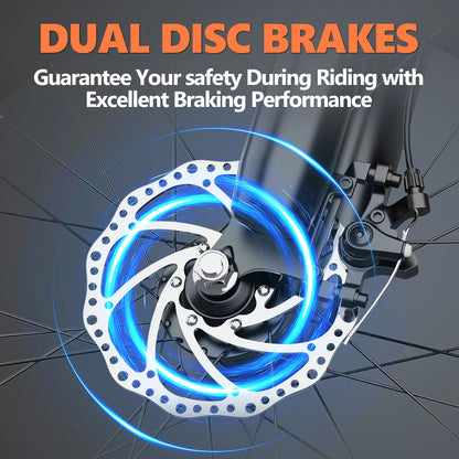 Electric Bike for Adults，20'' 1500W Peak Ebike, Up to 50 Miles 32MPH Electric Mountain Bike with 48V 20AH Removable Battery