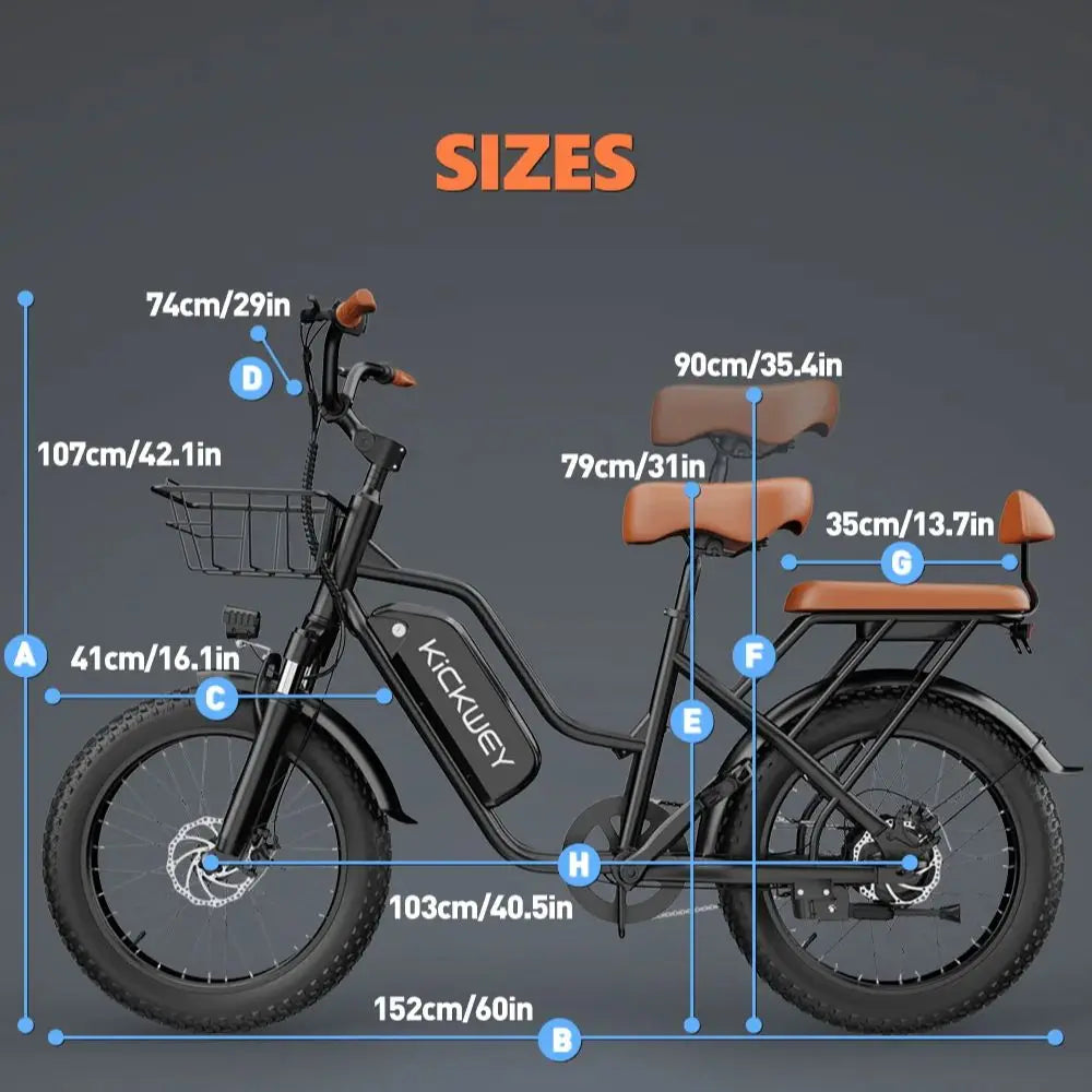 Electric Bike for Adults，20'' 1500W Peak Ebike, Up to 50 Miles 32MPH Electric Mountain Bike with 48V 20AH Removable Battery