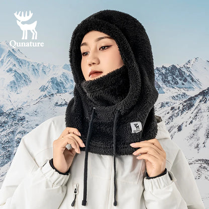 Qunature Thermal Fleece Ski Balaclava Face Protecting Cycling Mask Windproof Neck Gaiter for Men Women Suitable Autumn/Winter