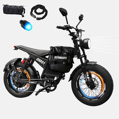 1500W Ebike Mountain E-bike 26 Inch Fat Tire 52V23AH Battery Electric Bicycle Max Speed 55KM/H Electric Bike for Adults Off-road
