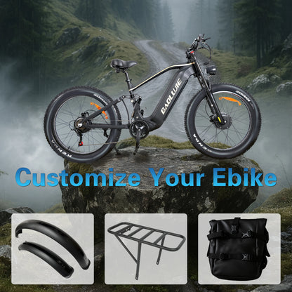 1500W Ebike Mountain E-bike 26 Inch Fat Tire 52V23AH Battery Electric Bicycle Max Speed 55KM/H Electric Bike for Adults Off-road