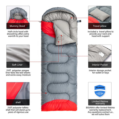 4 Season Camping Sleeping Bag With Pillow
