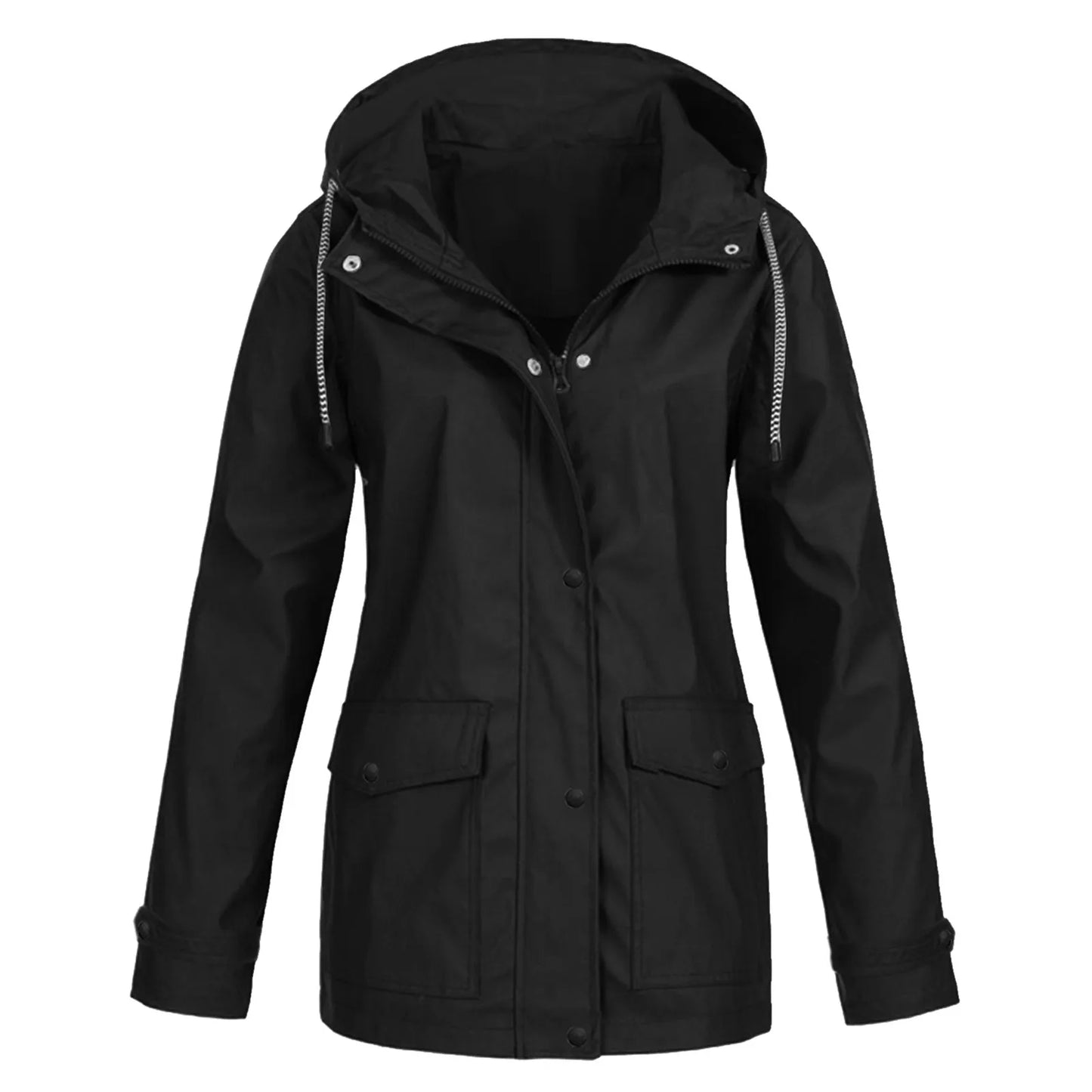 Women Casual Solid Zipper Coat Streetwear