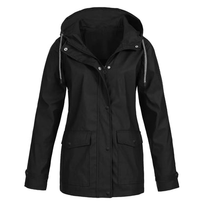 Women Casual Solid Zipper Coat Streetwear