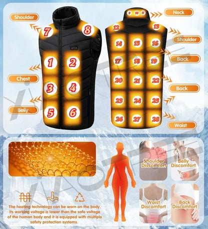 28/9 Areas Heated Vest Men Jacket Heated Winter