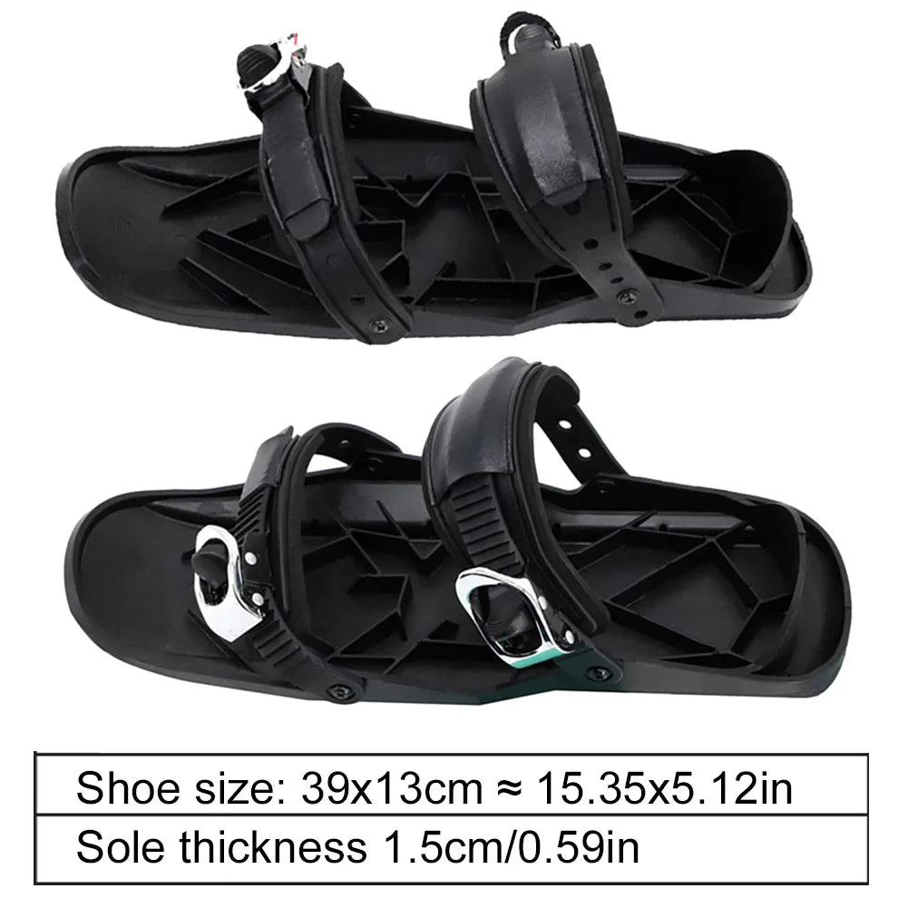Mini Short Ski Skates Short Mini Skating Ski Shoes Adjuatable Short Snow Skateboard for Winter Outdoor Sports