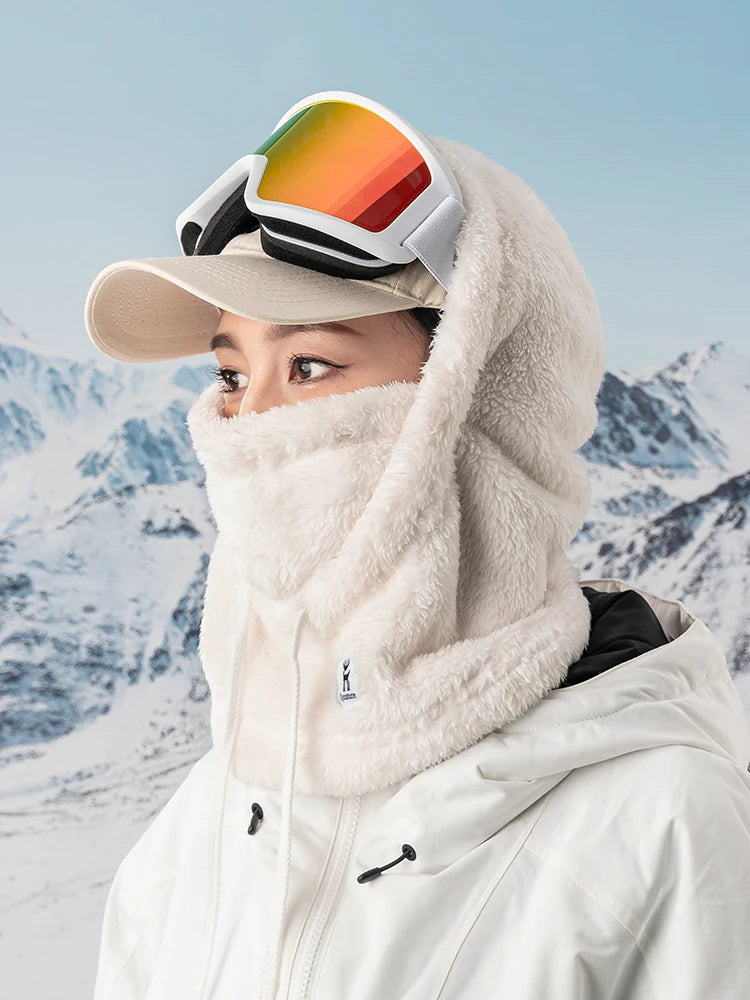Qunature Thermal Fleece Ski Balaclava Face Protecting Cycling Mask Windproof Neck Gaiter for Men Women Suitable Autumn/Winter