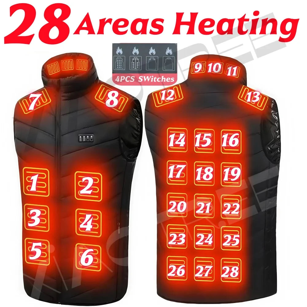 28/9 Areas Heated Vest Men Jacket Heated Winter