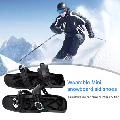 Mini Short Ski Skates Short Mini Skating Ski Shoes Adjuatable Short Snow Skateboard for Winter Outdoor Sports